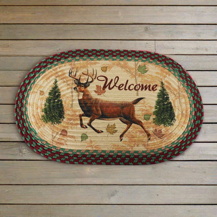 Braided Rug 26-inch Oval - Deer