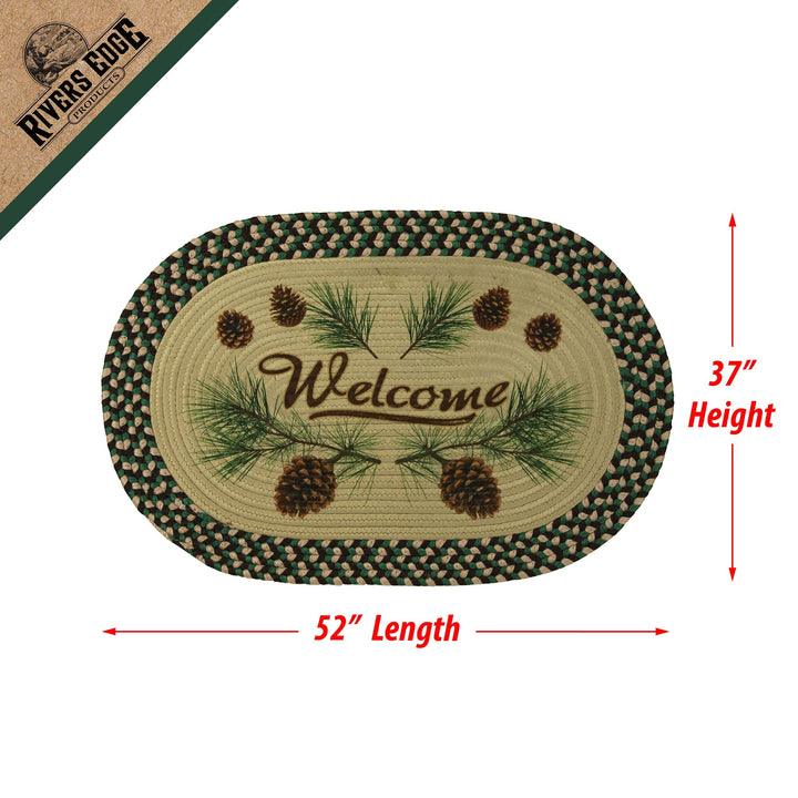 Braided Rug 26-inch Oval - Pine Cone