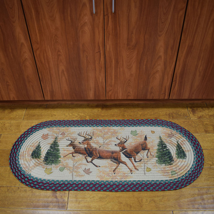 Braided Rug 48-inch Oval - Deer