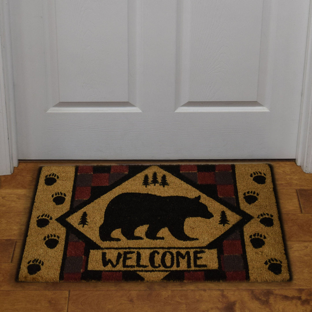 Coir Door Mat 30in x 18in - Welcome Bear