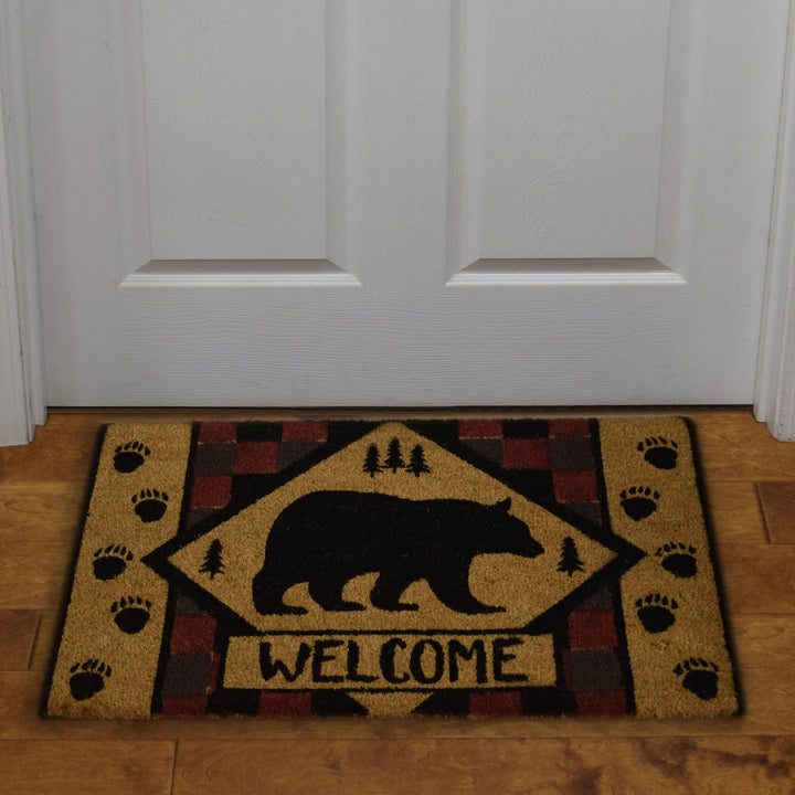 Coir Door Mat 30in x 18in - Welcome Bear