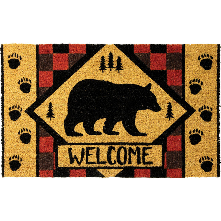 Coir Door Mat 30in x 18in - Welcome Bear