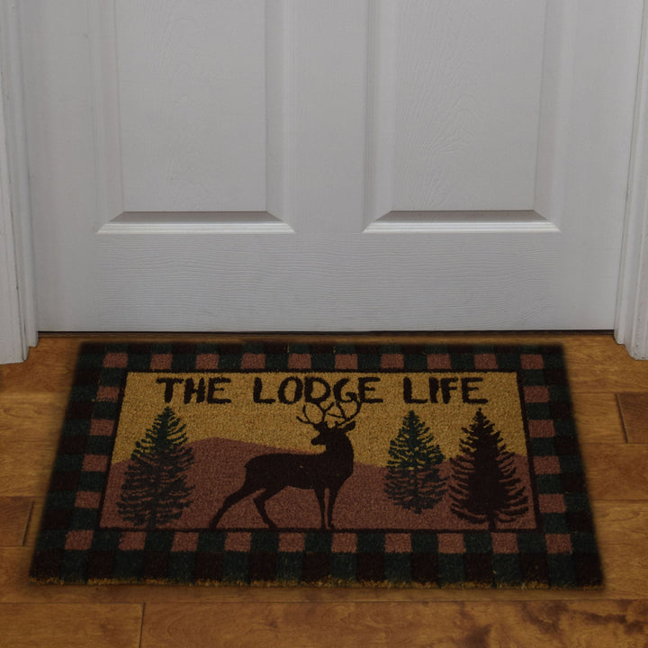 Coir Door Mat 30in x 18in - Lodge Life Deer