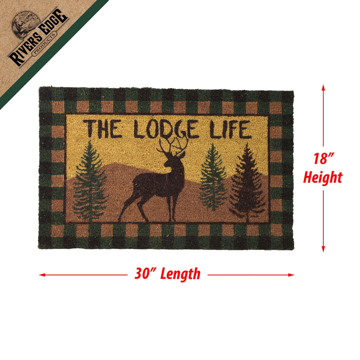 Coir Door Mat 30in x 18in - Lodge Life Deer