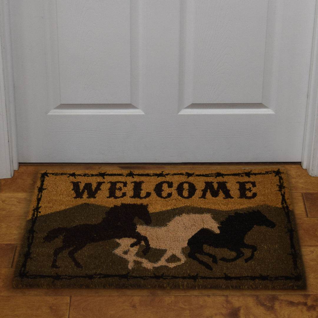 Coir Door Mat 30in x 18in - Welcome Horse