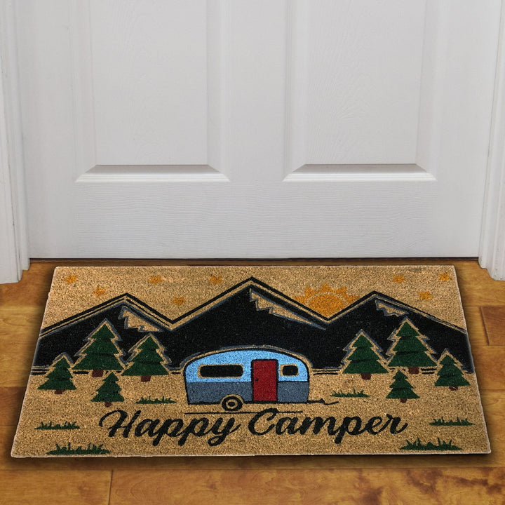 Coir Door Mat 30in x 18in - Happy Camper