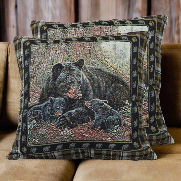 Tapestry Pillow 18in - Bear 2pk