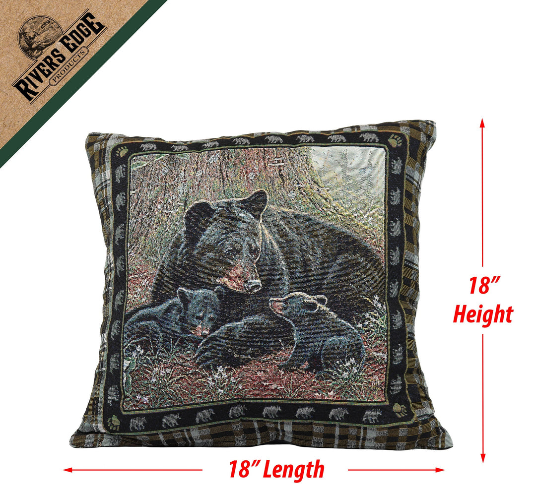 Tapestry Pillow 18in - Bear 2pk