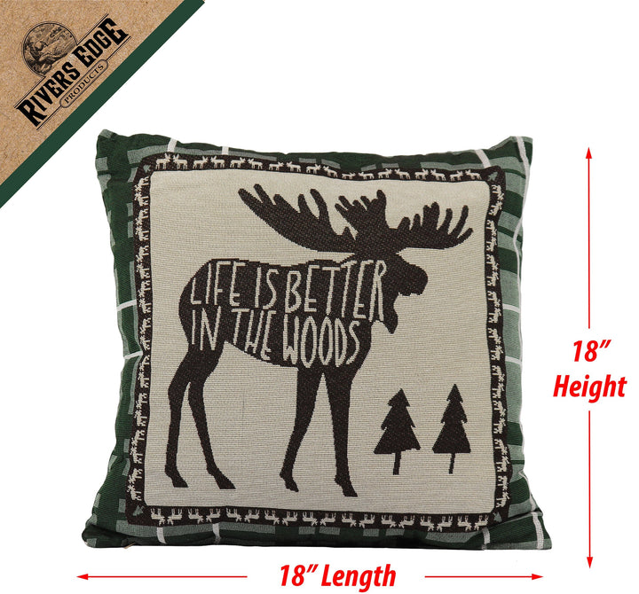 Tapestry Pillow 18in - Moose 2pk