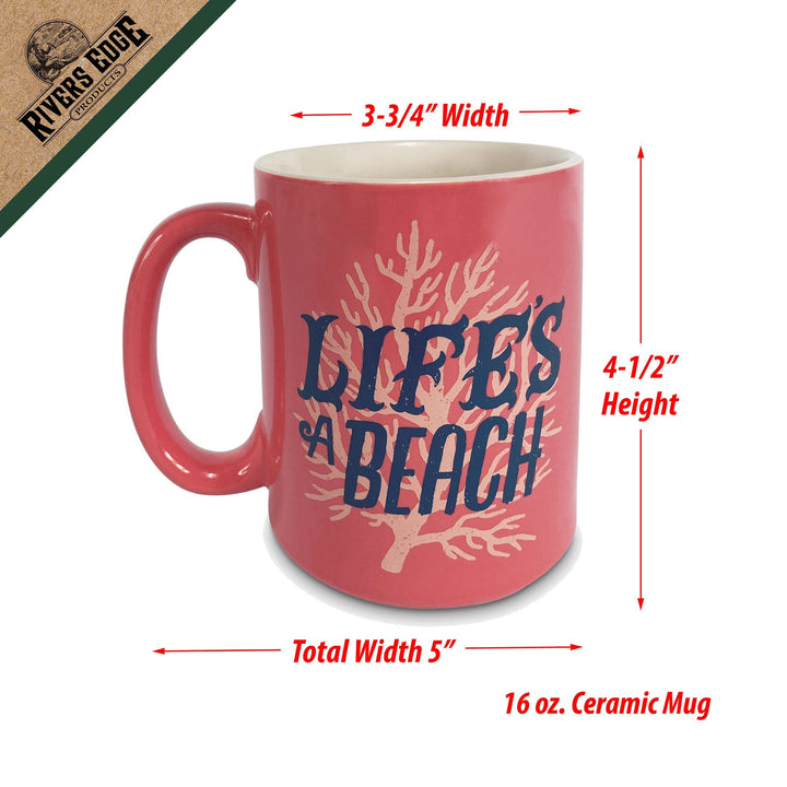 Ceramic Mug 16oz - Life's a Beach