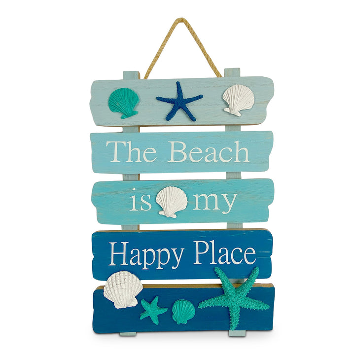 Wood Sign 12in x 8in - Beach Happy Place