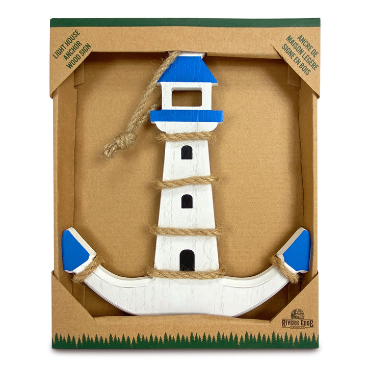 Wood Sign 10in x 8in - Lighthouse Anchor