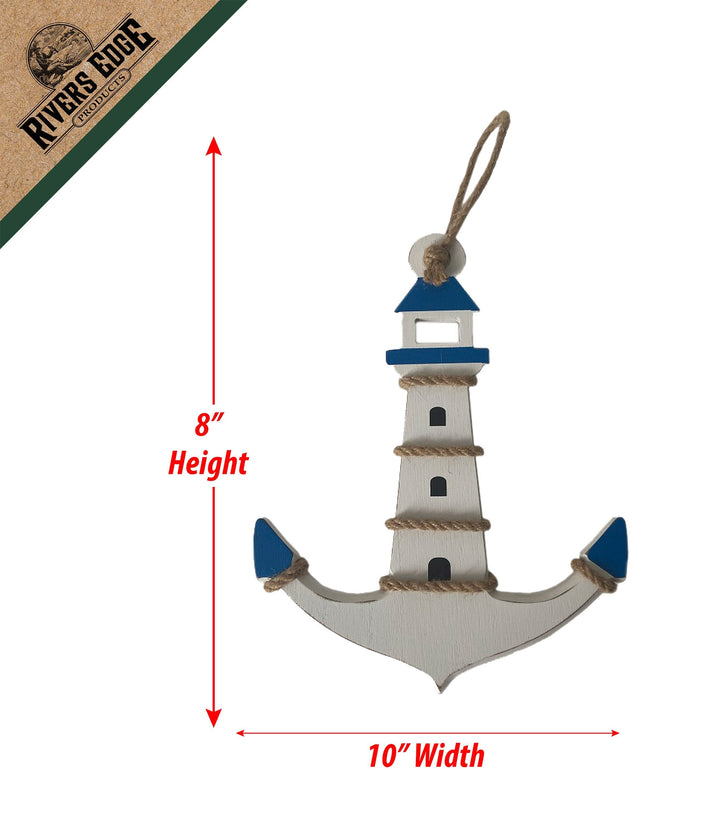 Wood Sign 10in x 8in - Lighthouse Anchor