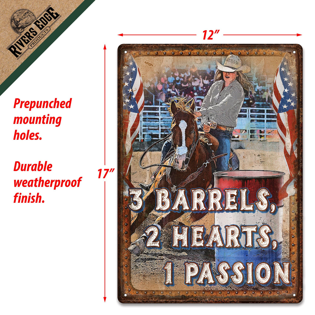 Metal Tin Signs, Funny, Vintage, Personalized 12-Inch x 17-Inch - Barrels Passion