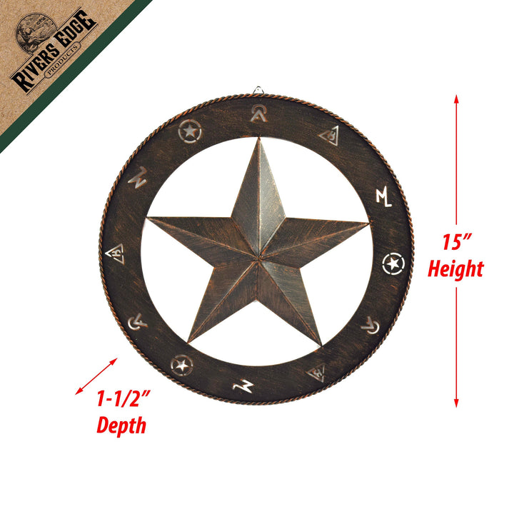 Rustic Metal Wall Art 15in - Barn Star