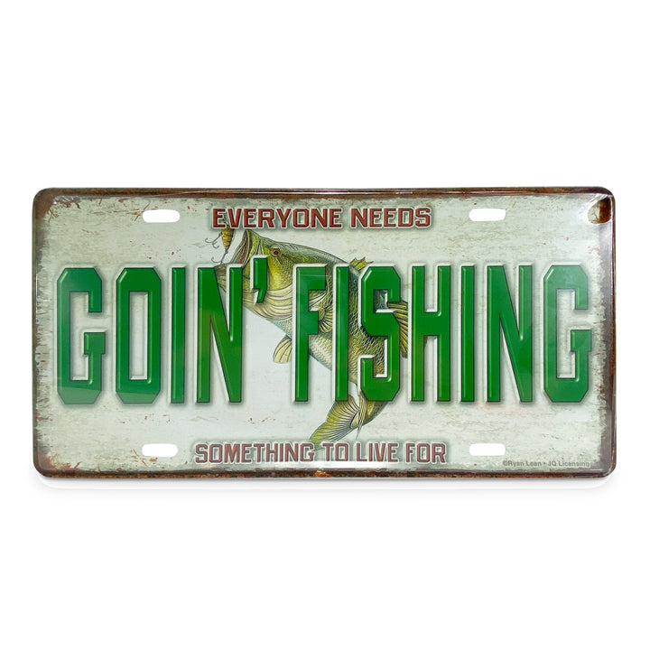 Vanity License Plate 12in x 6in - Goin' Fishing