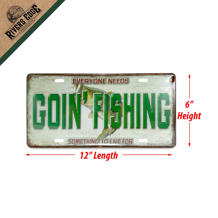 Vanity License Plate 12in x 6in - Goin' Fishing