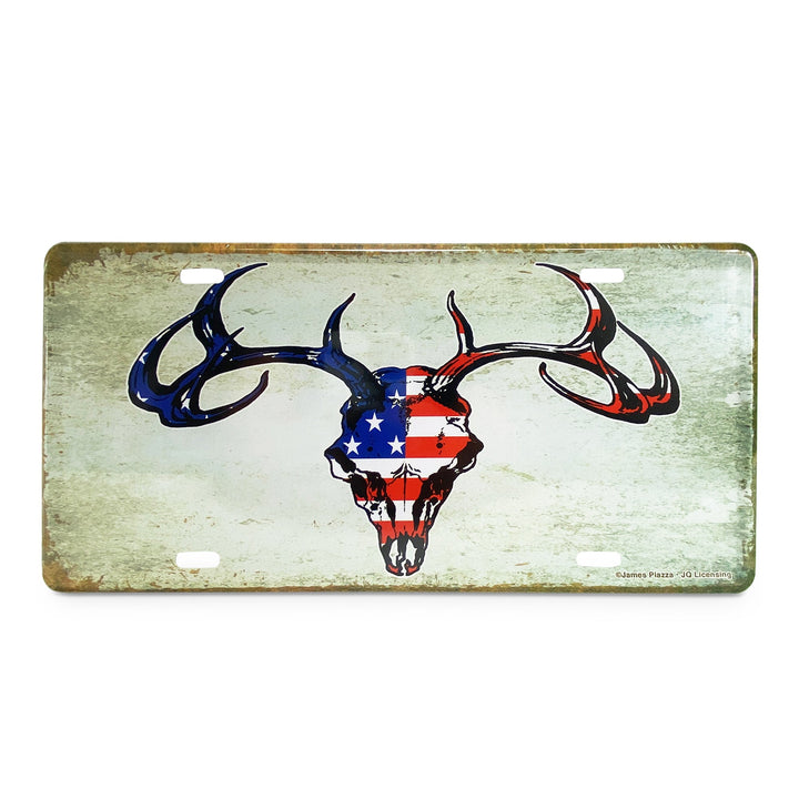 Vanity License Plate 12in x 6in - Deer - Red, White, Blue