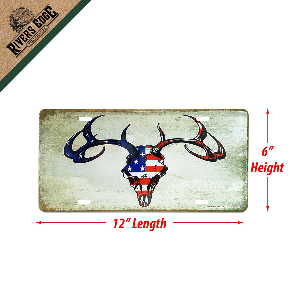 Vanity License Plate 12in x 6in - Deer - Red, White, Blue