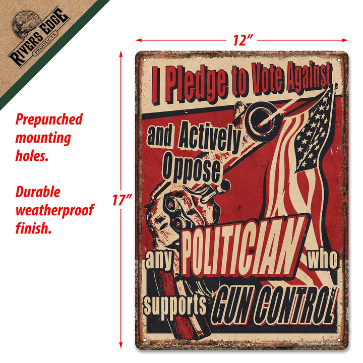 Metal Tin Signs, Funny, Vintage, Personalized 12-Inch x 17-Inch - Vote Politician