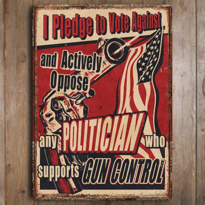 Metal Tin Signs, Funny, Vintage, Personalized 12-Inch x 17-Inch - Vote Politician