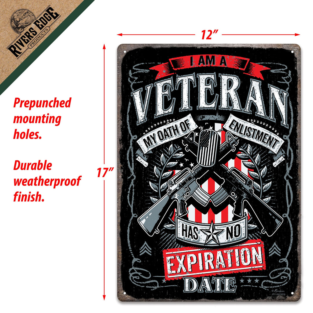 Metal Tin Signs, Funny, Vintage, Personalized 12-Inch x 17-Inch - Veteran Oath