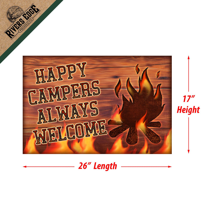 Door Mat Rubber 26in x 17in - Happy Campers