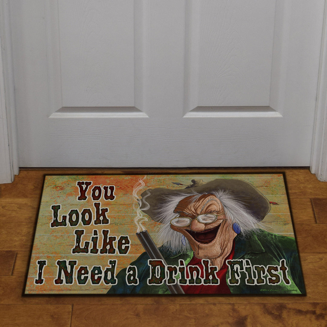 Door Mat Rubber 26in x 17in - Drink First