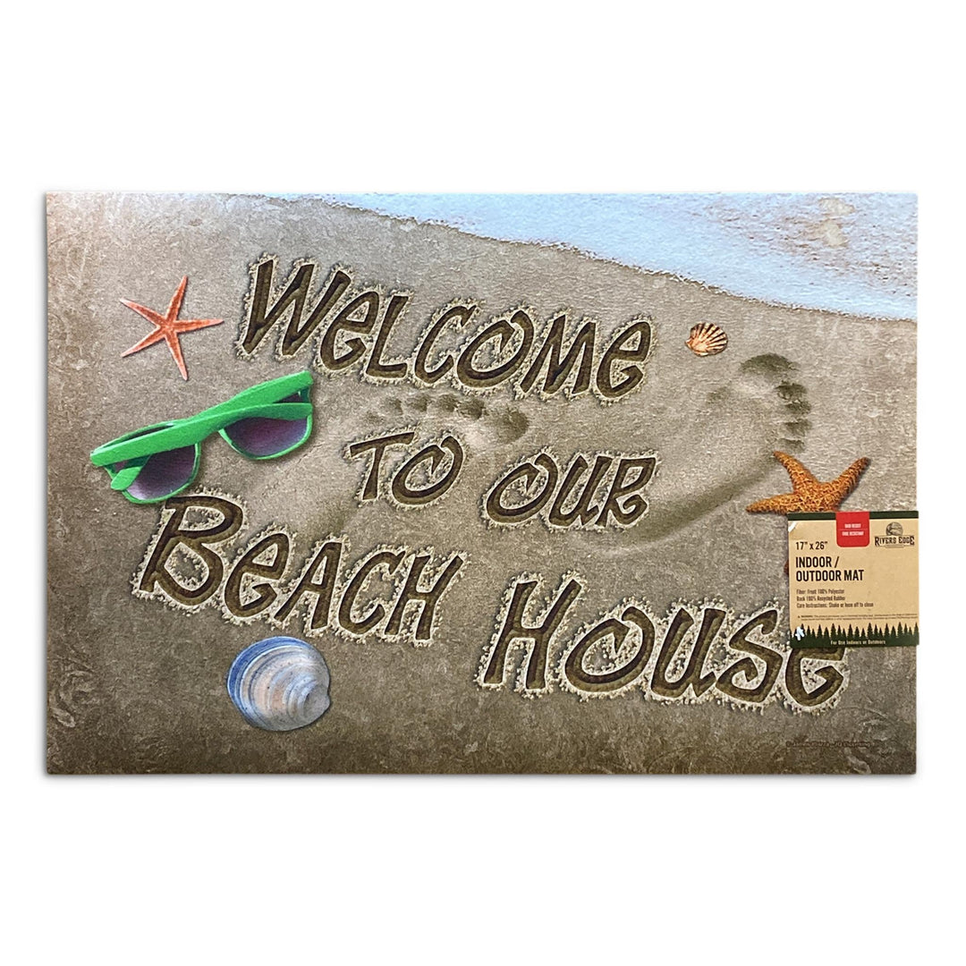 Door Mat Rubber 26in x 17in - Beach House