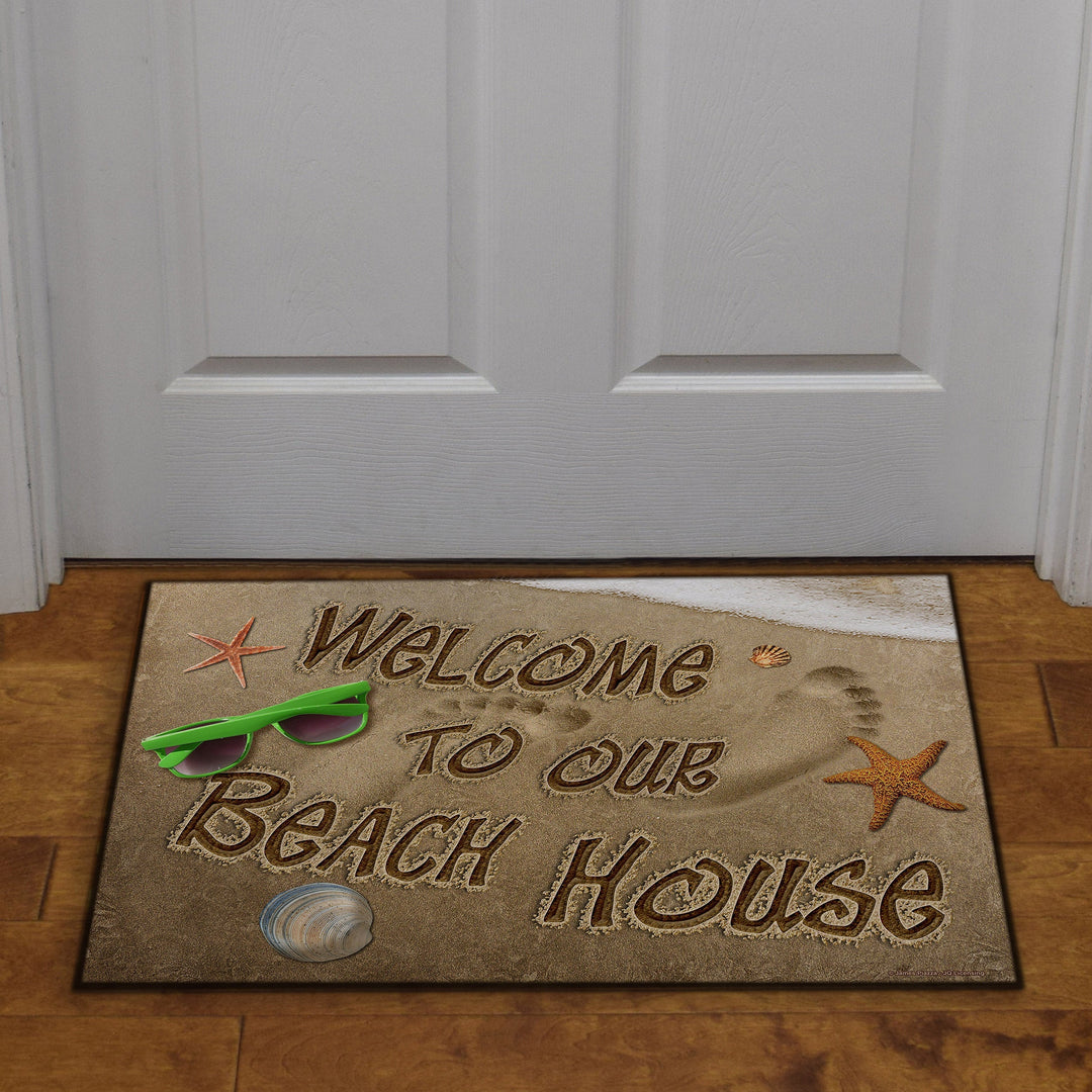 Door Mat Rubber 26in x 17in - Beach House