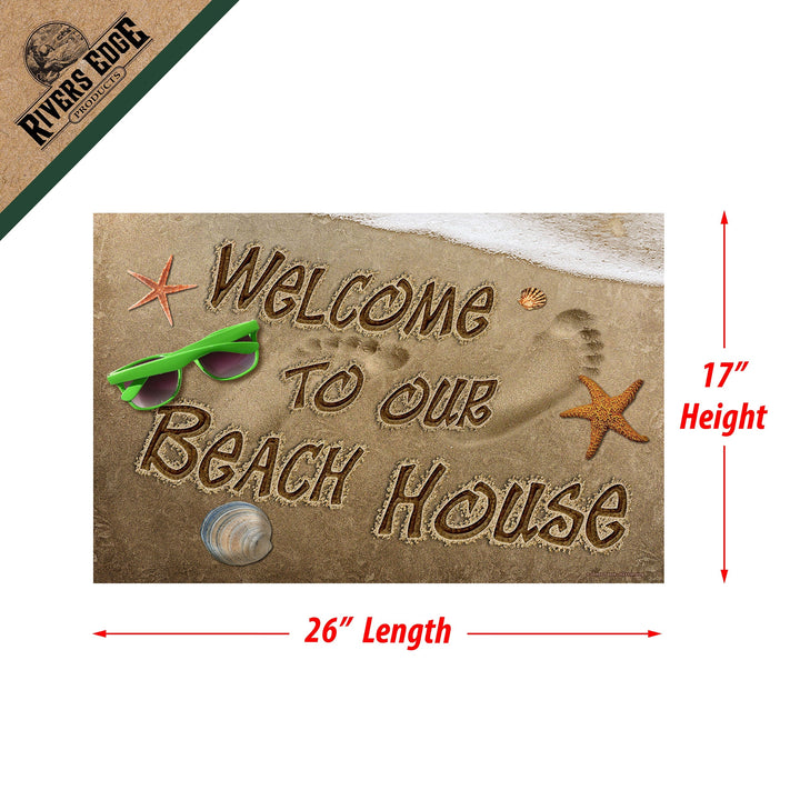 Door Mat Rubber 26in x 17in - Beach House