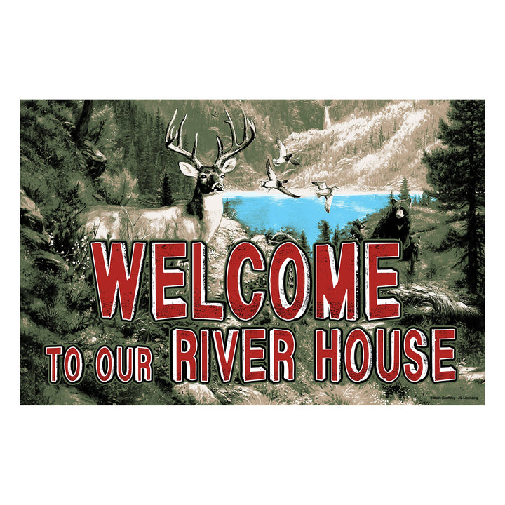 Door Mat Rubber 26in x 17in - River House