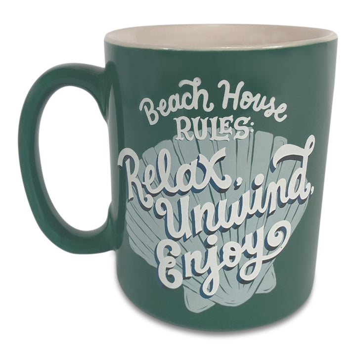 Ceramic Mug 16oz - Beach House Rules