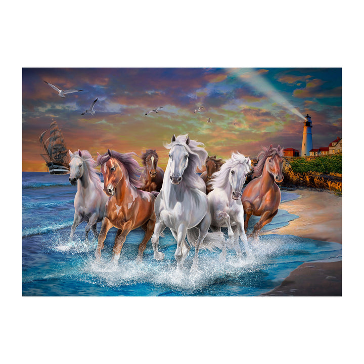 Jigsaw Puzzle in Tin 1000-Piece - Horses on Seashore