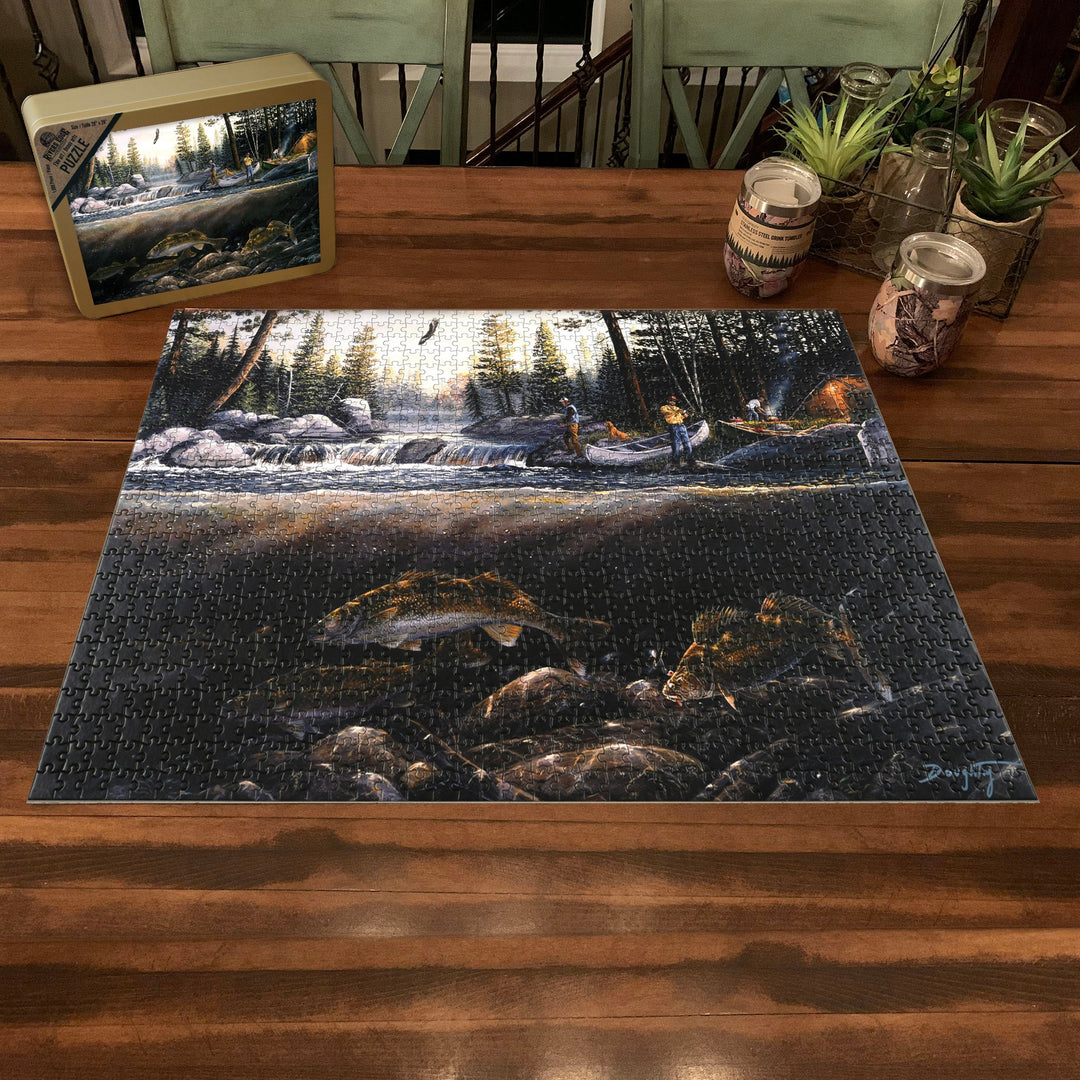 Jigsaw Puzzle in Tin 1000-Piece - Fishing the Falls