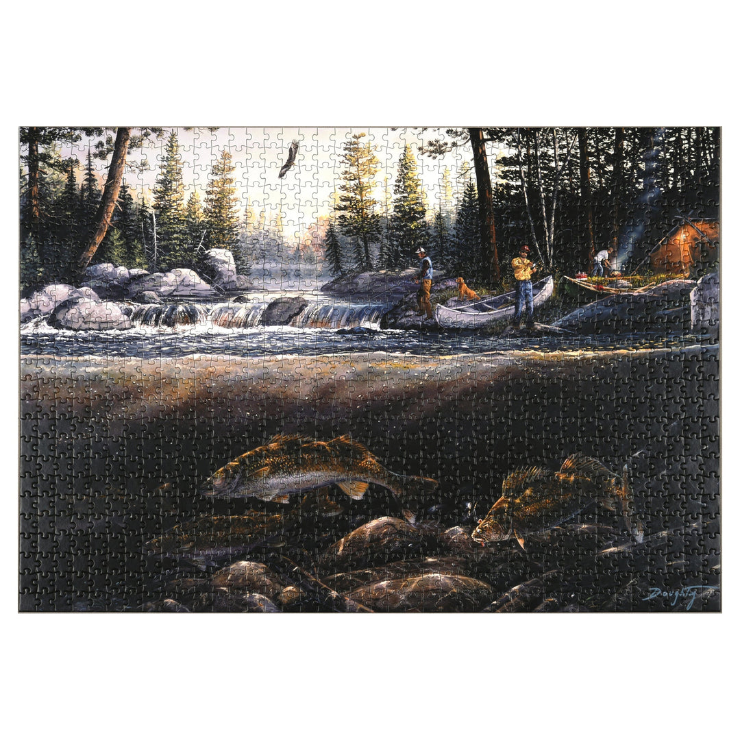 Jigsaw Puzzle in Tin 1000-Piece - Fishing the Falls