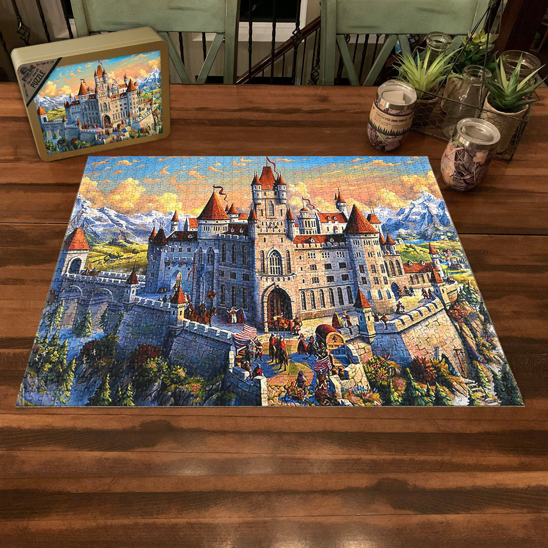 Jigsaw Puzzle in Tin 1000-Piece - Old Castle