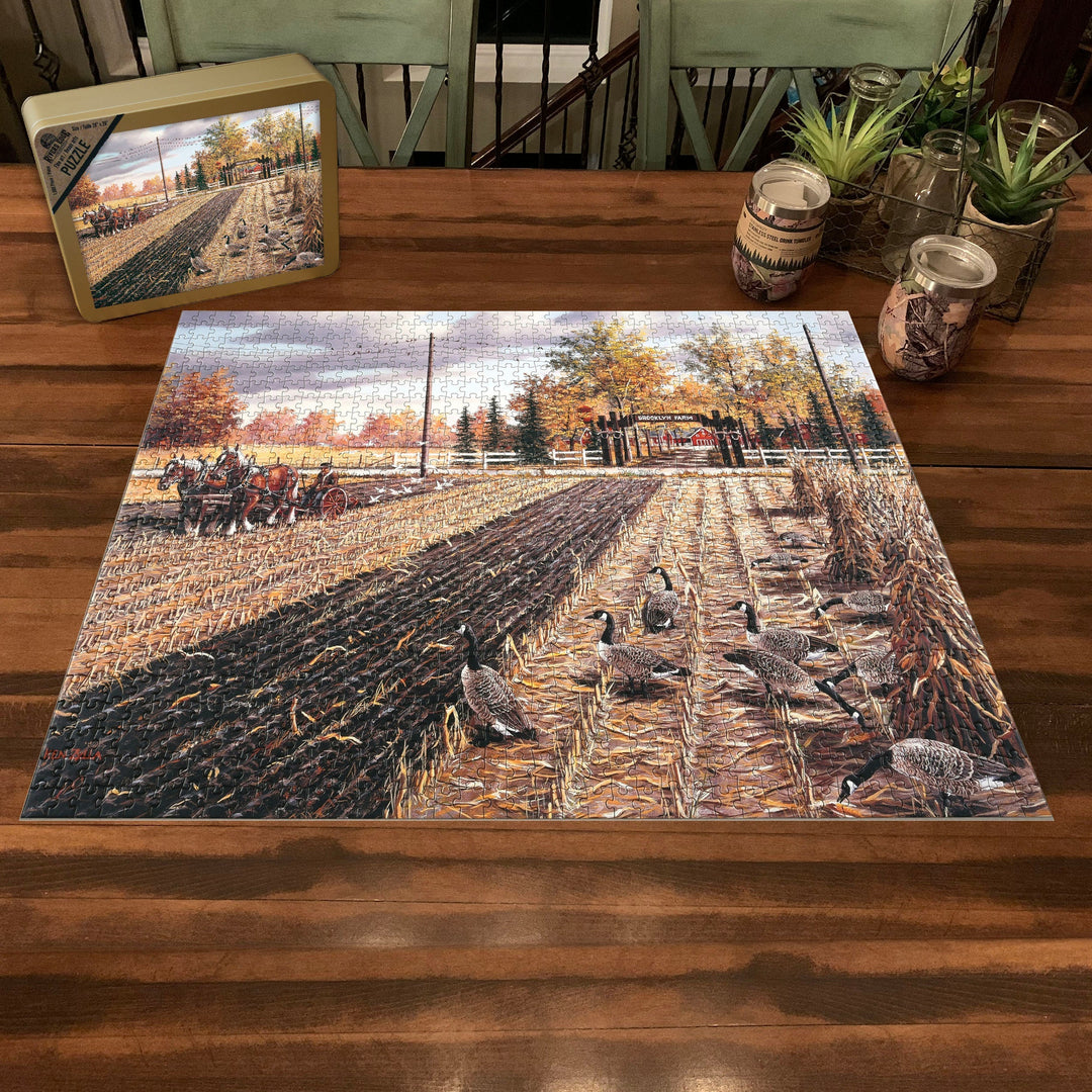 Jigsaw Puzzle in Tin 1000-Piece - Fall Plowing