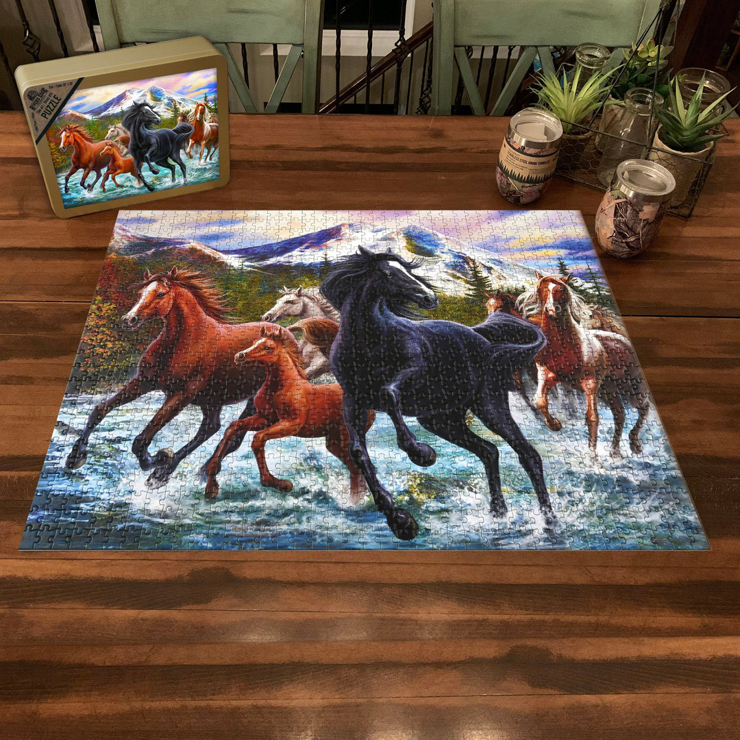 Jigsaw Puzzle in Tin 1000-Piece - Black Stallion Friends