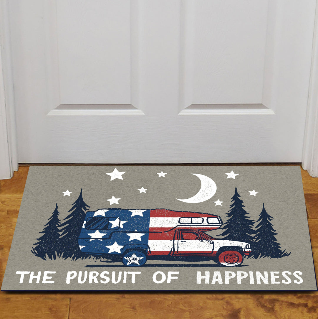 Door Mat Rubber 26in x 17in - The Prusuit of Happiness