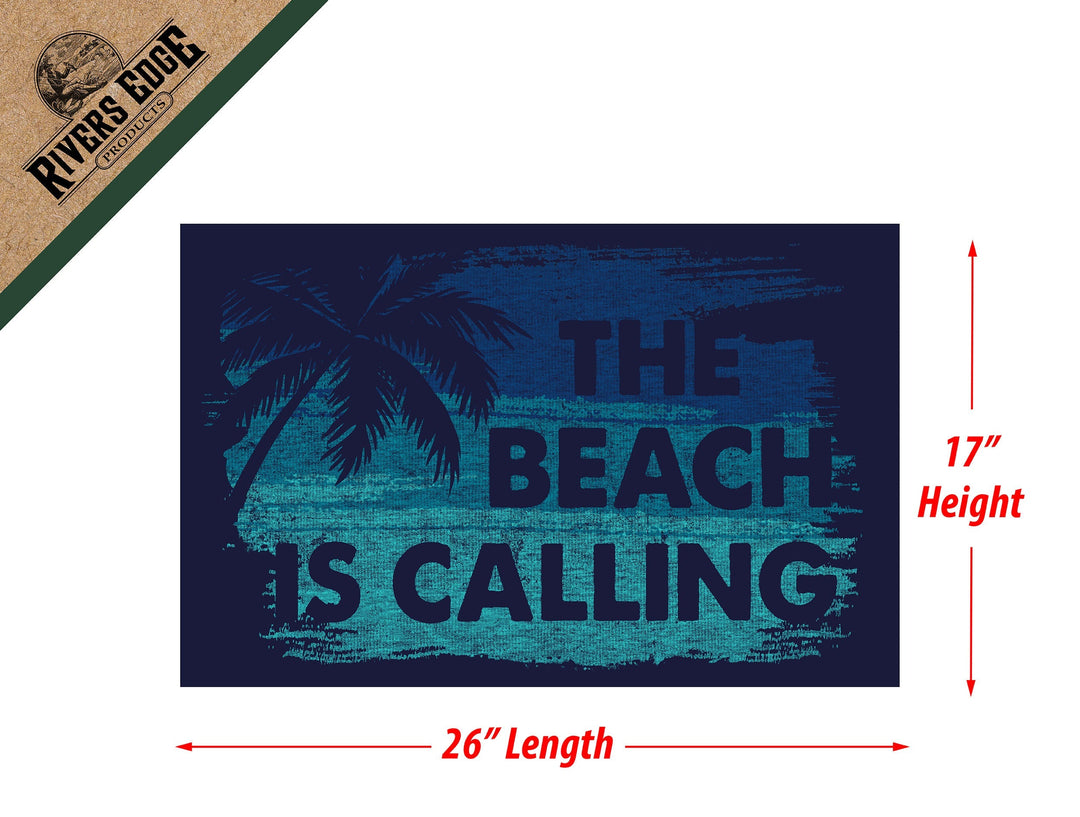 Door Mat Rubber 26in x 17in - The Beach is Calling