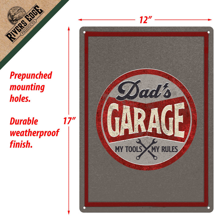 Metal Tin Signs, Funny, Vintage, Personalized 12-Inch x 17-Inch - My Tools My Rules