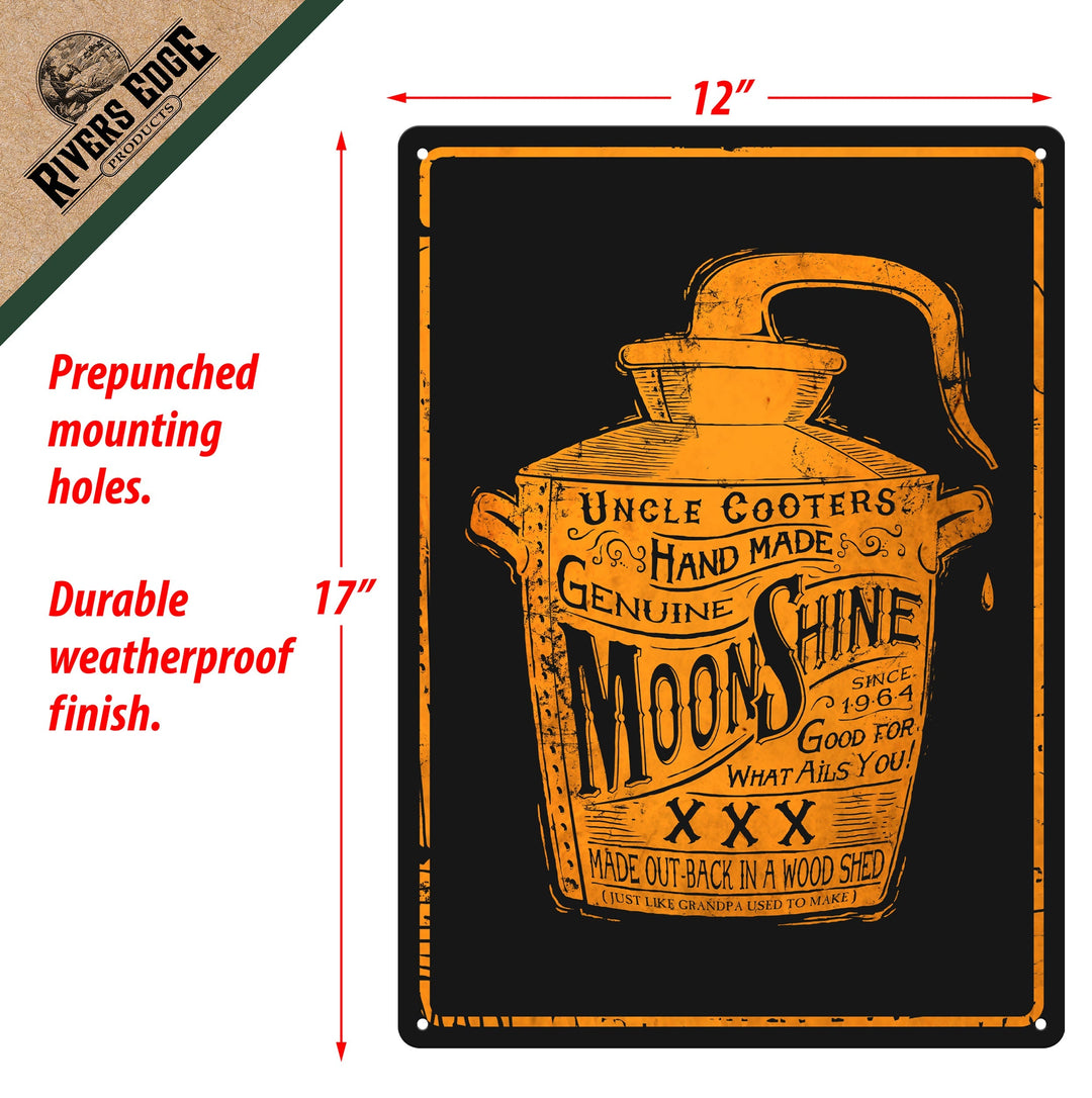 Metal Tin Signs, Funny, Vintage, Personalized 12-Inch x 17-Inch - Moon Shine