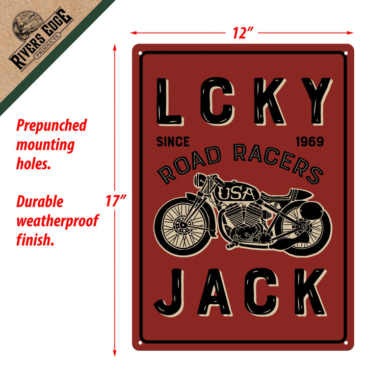 Metal Tin Signs, Funny, Vintage, Personalized 12-Inch x 17-Inch - LCKY Jack