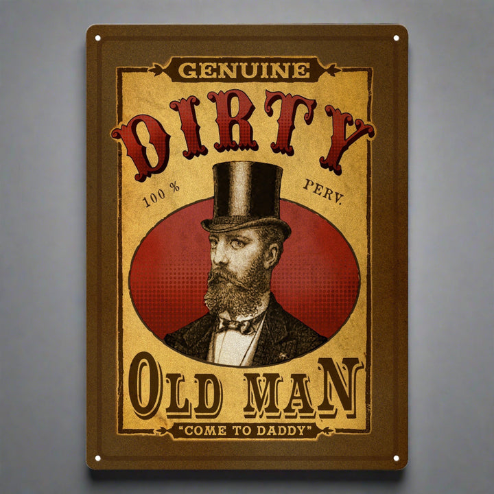 Metal Tin Signs, Funny, Vintage, Personalized 12-Inch x 17-Inch - Dirty Old Man