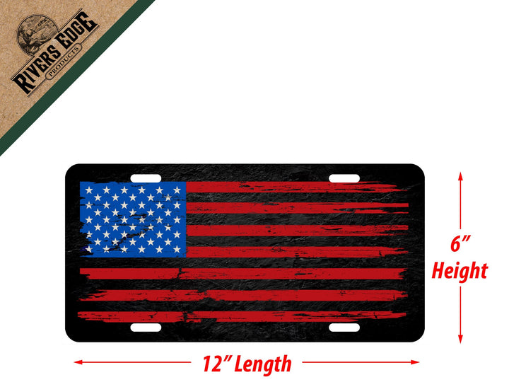 Vanity License Plate 12in x 6in - Distressed Flag