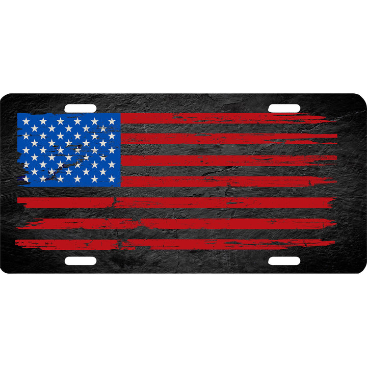 Vanity License Plate 12in x 6in - Distressed Flag