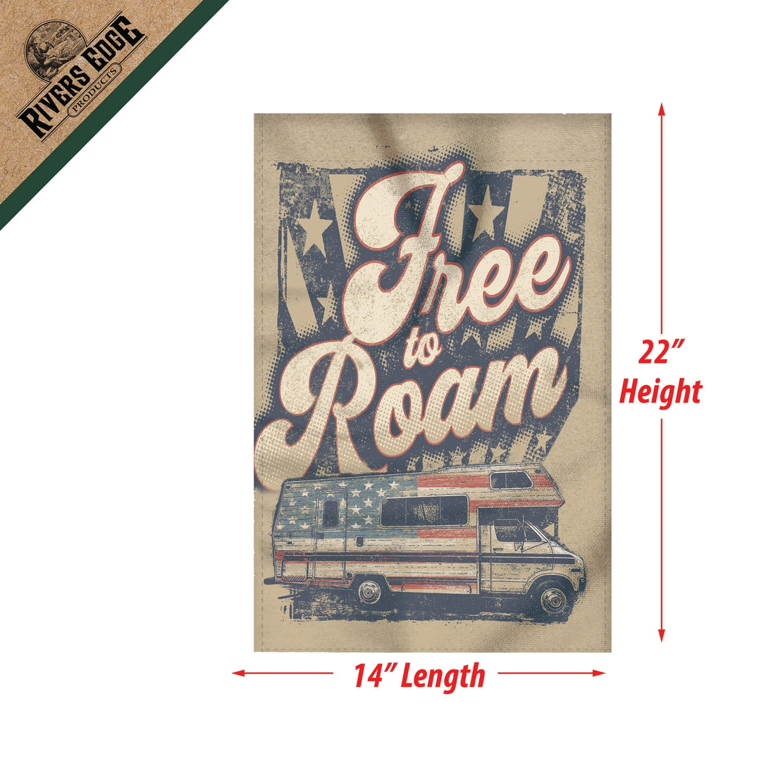 Lawn Yard Decor Double Sided Flag 14-Inch x 22-Inch with Pole - Free to Roam