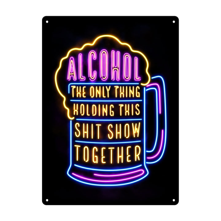 Metal Tin Signs, Funny, Vintage, Personalized 12-Inch x 17-Inch - Alcohol Show