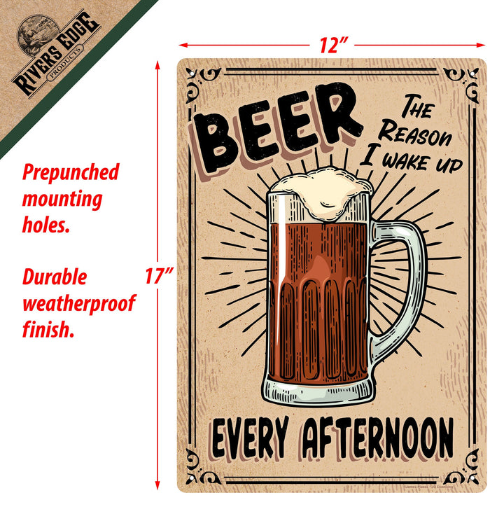 Metal Tin Signs, Funny, Vintage, Personalized 12-Inch x 17-Inch - Beer is the Reason